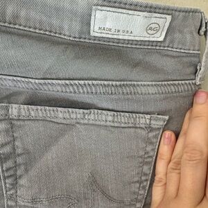 Ag Adriano Goldschmied Gray Jeans with Monochromatic Stitching
